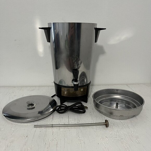 Vintage American Hardware Automatic 30 Cup Coffee Pot Percolator. WORKS GOOD - Picture 1 of 13